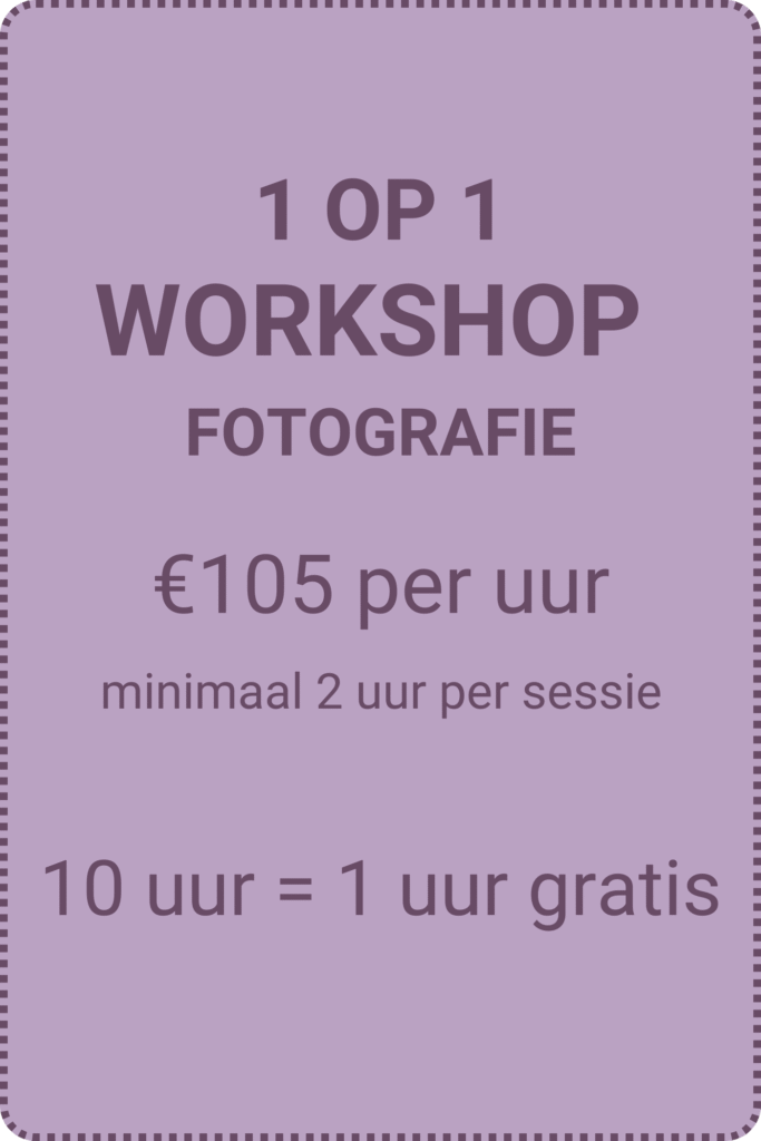 1 op 1 workshop fotografie