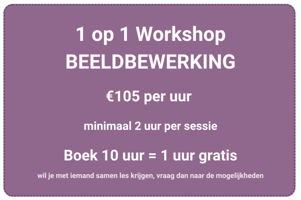 workshop beeldbewerking in2pictures fotoschool